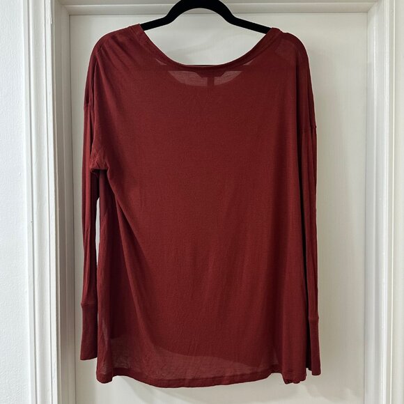 Banana Republic Burnt Orange Long-sleeved Two-fabric Top, Size S - Picture 6 of 6